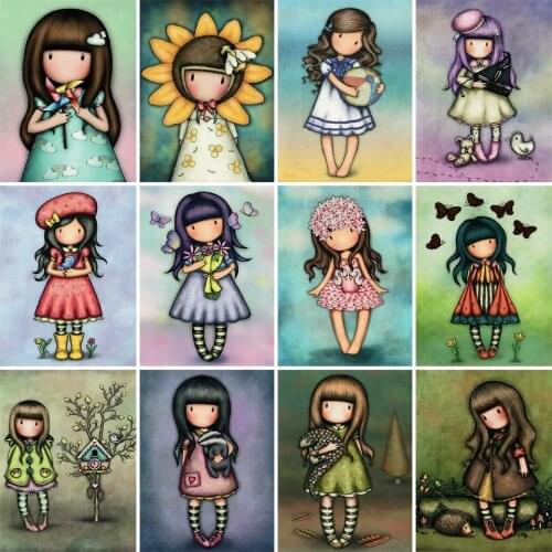 Diamond Painting Cartoon Girl Full Drill Square Round Diamond Embroidery Cross Stitch Handmade Gift Kits Home Decor