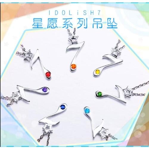 Anime IDOLiSH7 Iori Izumi Yamato Mitsuki Tamaki Riku Nanase Number 7 Pendant Silver Necklace S925 Jewelry Cosplay Gift Props New