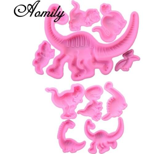 Aomily 3D Dinosaur Shaped Silicone Molds Cake Molds Chocolate Mold Fondant Mold Cake Decorating Tools Baking Accessories