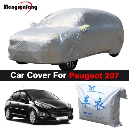 Full Car Cover Auto Anti-UV Outdoor Sun Shade Rain Snow Dust Resistant Cover For Peugeot 207 Hatchback Coupe SW