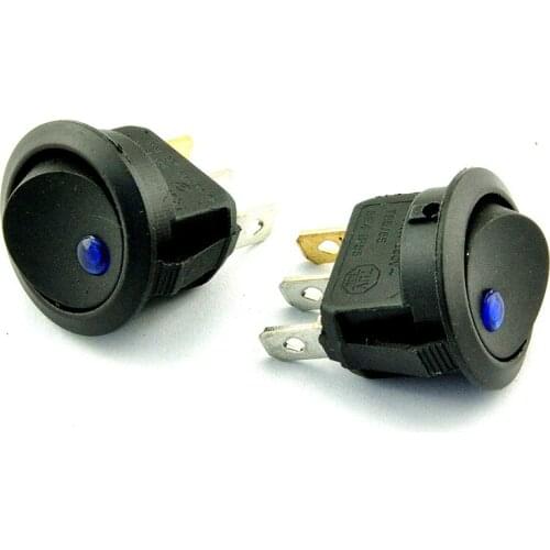 Free shipping 5PCS light blue cat round rocker switch KCD1-2 12V power switch on the bottom of the blue