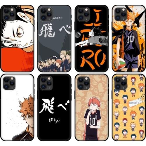 Black tpu case for iphone 5 5s se 6 6s 7 8 plus x 10 cover for iphone XR XS 11 pro MAX case Haikyuu Hinata attacks Anime Bling