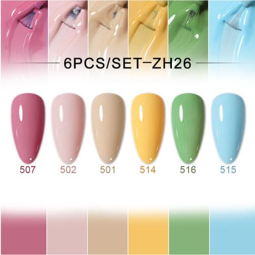 Clou Beaute 6pcs Nail Gel Polish Set 15ml Glitter Vernis Semi Permanent UV Gel Glitter Hybrid Nail Art Varnish Manicure Set