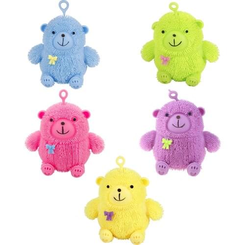 Kids Interactive Puzzle Toy Pinch Play Bear Ball Bright Color Brain Training Portable Educational Toys