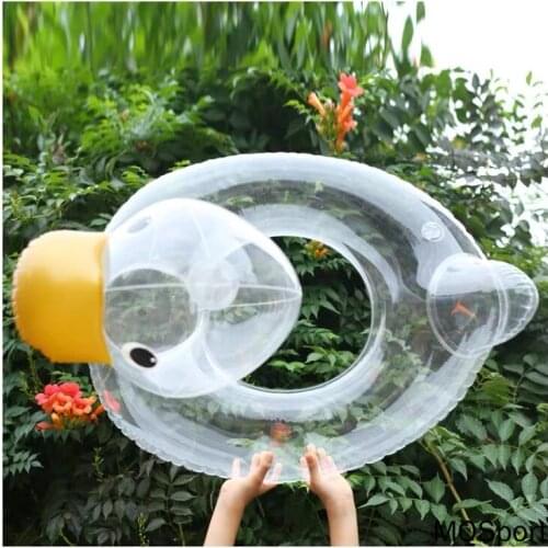 0-4 Years Baby Girls Boy Swim Ring Inflatable Cute Transparent Duck Swim Seat Ring for Infant Baby Kids AxillaryCircle for Kids