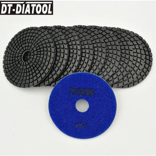 DT-DIATOOL 10pcs 50# Diamond Polish Polishing Disc Pads For Granite Marble Concrete Stone flexible Wet Grinding Disc