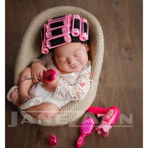 Jane Z Ann Perm head hat rental woman curling iron hat with hair dryer set combination newborn creative theme props
