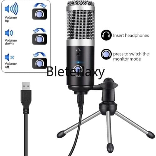 Usb Condenser Microphone Computer Microphone For Youtube Podcast Recording Instrument Play Live Voice Chat Microphone