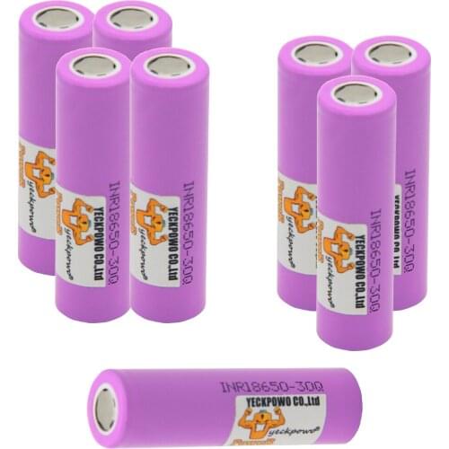 YECKPOWO INR18650 30Q battery lithium li-ion batteries 3000mah 3.7V 10C Russian Warehouse Fast delivery / 18650 battery charger