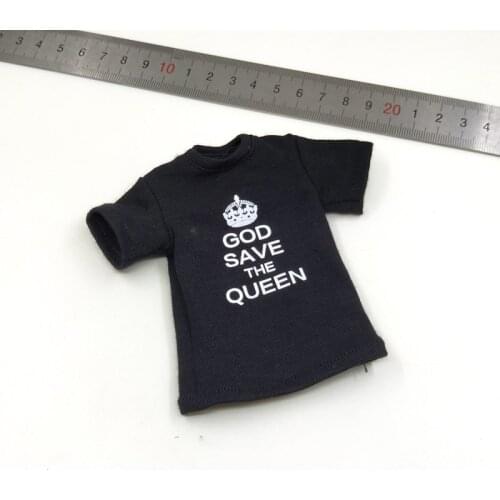 1/6 Scale SS115 Black Short Sleeve T Shirt Model for 12''Figures Accessories DIY