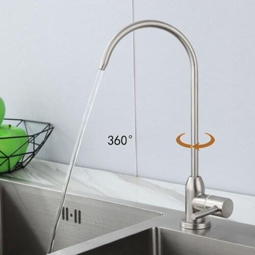 Matte Black Purified Kitchen Faucet 360 Degree Rotation Cold Water Deck Mounted Pure Water Filter Sinks Mixer Tap Sink Faucet