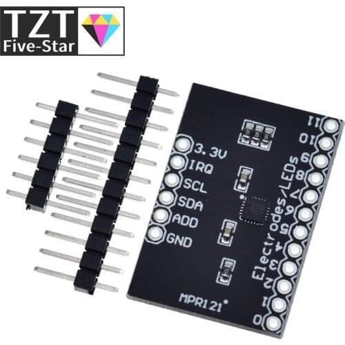 TZT MPR121 Breakout V12 Capacitive Touch Sensor Controller Module I2C keyboard Development Board For Arduino