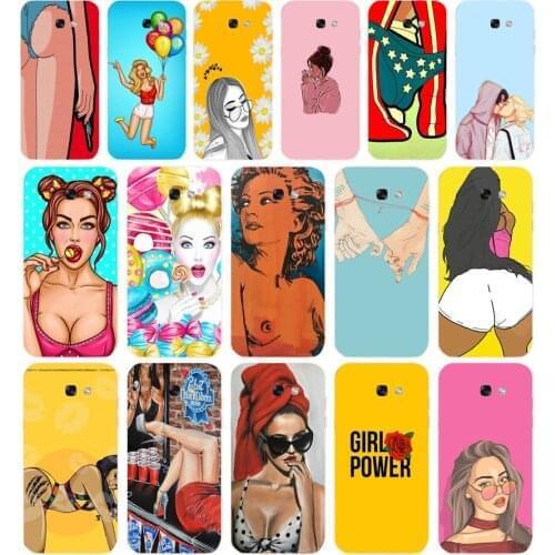 102AA hot flirt sexy girl Soft Silicone Tpu Cover phone Case for Samsung Galaxy A5 2015 2016 A7 2017 A8 Plus A9 2018 A80
