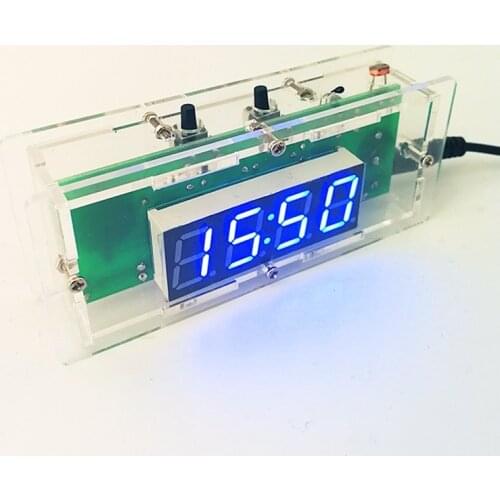 Electronic clock kit C51 single chip microcomputer light control temperature digital LED electronic clock DIY production parts