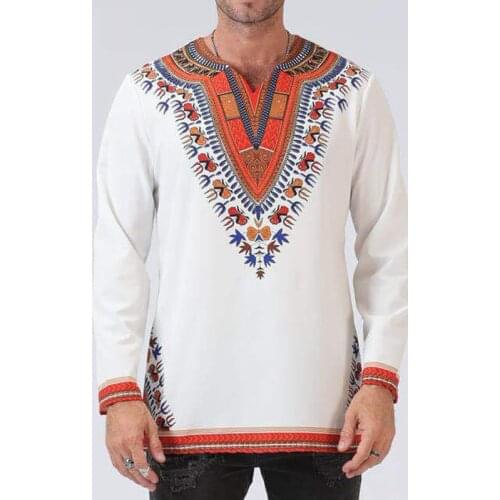 New fashion Odeneho Wear Mens White Polished Cotton Top With Dashiki. African Clothing male Strange t shirt long t shirts T048