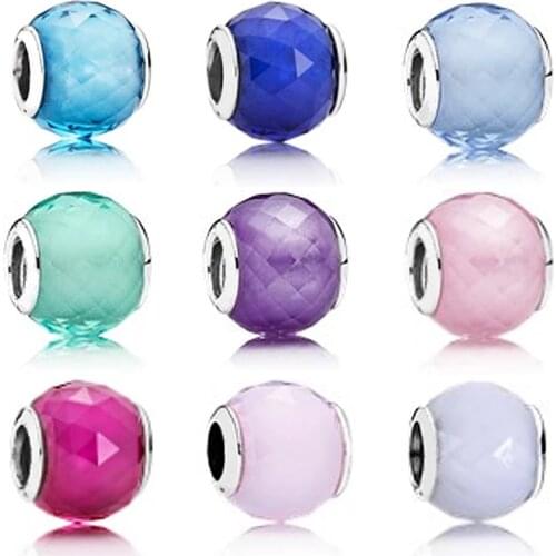 NEW 2021 100% 925 Sterling Silver Charm Glass Beads Fit DIY Original Bracelet Fshion Jewelry Gift1234