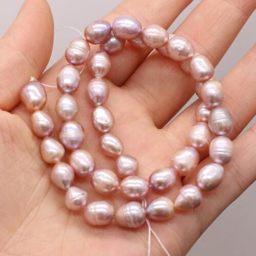 2021 New Natural Freshwater Rice-shaped PurpleA Pearl for Jewelry Making DIY Elegant Necklace Bracelet Accessories 36cm Gift