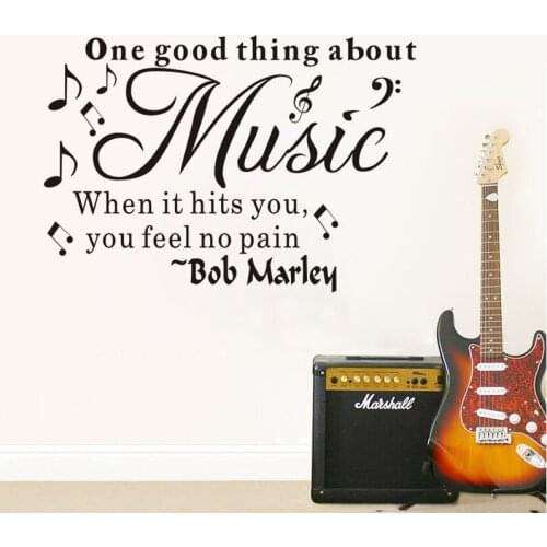 One good thing about music bob marley vinyl quote wall decal home decor diy wallpaper removable wall stickers
