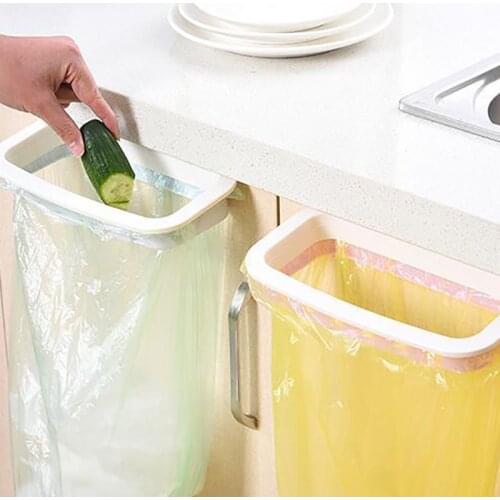 1Pcs Cabinet Stand Portable ABS Plastic Wall Mounted Kitchen Supplies Support Holder Bag Rack Rubbish Storage for Door Back