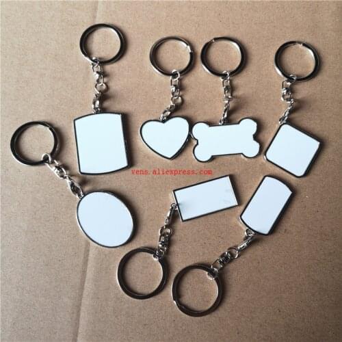 Sublimation bones heart blank keychains hot transfer printing key ring blank consumables two sides printing 15pieces/lot