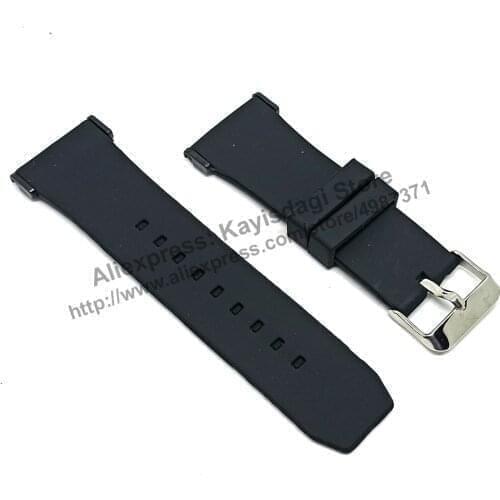 28mm Black Soft Silicone Watch Band Strap Compatible Puma Ultrasize PU103461001 PU103461004 PU103461013 PU103461014