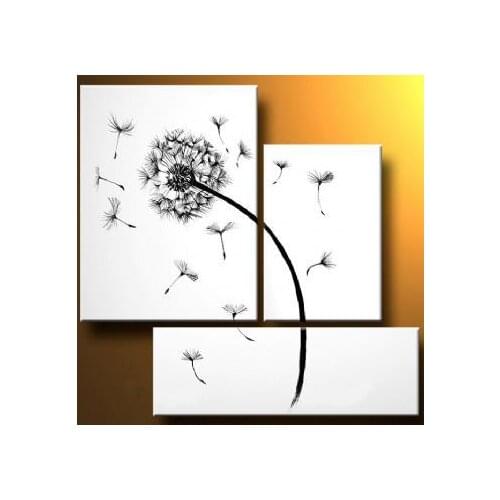 Hand Painted Oil Painting Dandelion-Modern Oil Painting On Canvas Art Wall Decor-Floral Oil Painting Wall Art