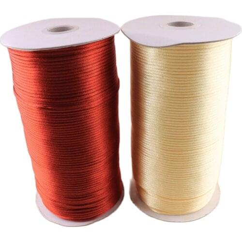 1.5mm Chinese knot rope yellow/red Macrame Braiding Cord Satin Silk Thread for Jewelry Bracelet Necklace Decoration Making DIY
