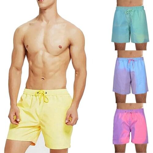 Color Change Swimming Shorts Men For Surfing Beach Swim Trunks Boy Swimshorts Mens Bikini Swimwear Pants 2021 calcoes praia