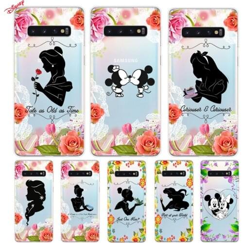 Silicone Cover Disney Princess Flower For Samsung Galaxy S21 S20 FE Ultra S10 S10E Lite S9 S8 S7 Edge Plus Phone Case
