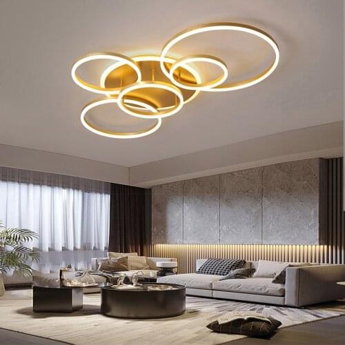 Modern LED Ceiling Chandelier Lighting For Living Study Room Bedroom Dimmable Home Gold Black Indoor Lighting decoration Lamps