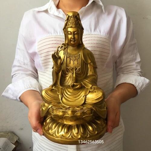 GOOD-2020 bless family OFFICE Safety Health luck Talisman office home shop efficacious Protection GUAN YIN Buddha statue