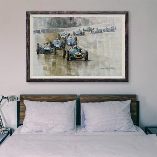 T144 Retro Racing Car Classic Painting Cars in the competition 83 Custom Silk Poster Home Deco Wall Art Christmas Gift