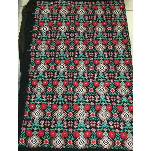 High quality african french tulle lace Renda 100% cotton material African embroidery print best selling party dress 5 yard/lot