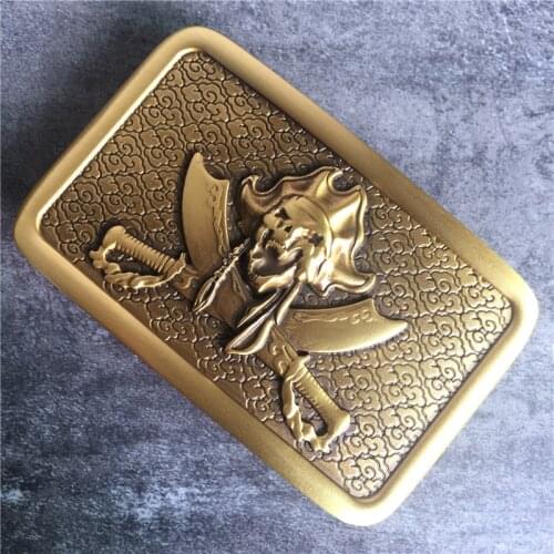 High Quality Pirate Belt Buckle For Mens Belts Luxury Brass Belt Buckle Cowboy Jeans Belt Buckle BK0092
