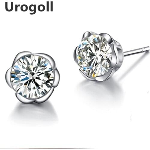 100% Real Genuine 925 Sterling Earrings Solid 925 Silver Lovely Flower Earrings For Women Fine Jewelry Gifts