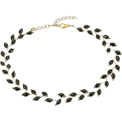 BONISKISS Womens Necklaces Exquisite Simple Crystal Beaded Cross Stainless Steel Clavicle Necklaces Charm Bijoux Jewelry