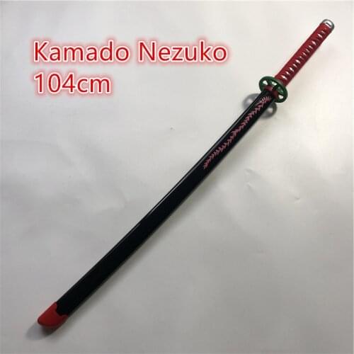 1:1 Kimetsu no Yaiba Sword Weapon Demon Slayer Kamado Nezuko Cosplay Sword Anime Ninja Knife wood toy 104cm