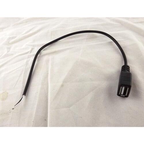 1pcs USB 2.0 A Female Jack 2 Pin 2Wire Power Charge Cable Cord Connector DIY 30cm