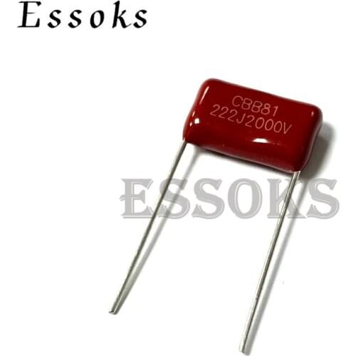 10PCS 2000V222J 0.0022UF Pitch 15mm 2.2NF 2000V 2KV 222 222J CBB Polypropylene film capacitor