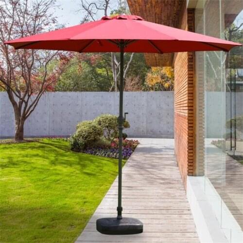2.7m diameter Iron pipe Outdoor sunshade umbrella Folding Advertising Umbrellas Portable Beach Umbrella with Empty Plastic base