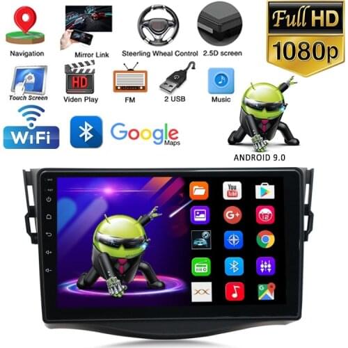 2 Din 9" Android 9.1 For Toyota RAV4 2007-2011 Car Stereo Radio Player GPS Navigation Car Electronics Multimedia Video Player