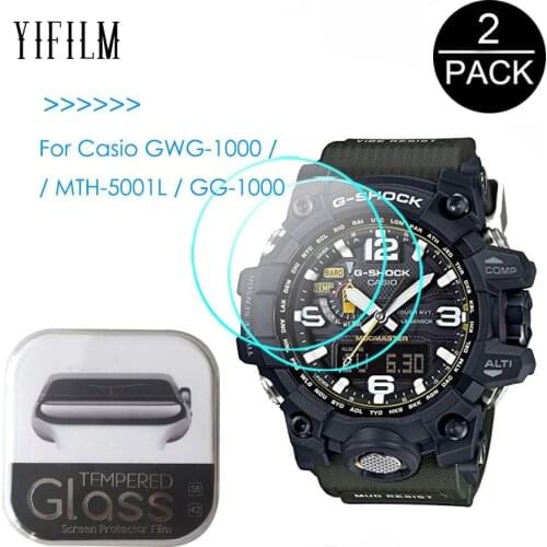 2PCS For Casio GWG-1000 GG-1000 MTH-5001L GWG100GB 0.3mm 2.5D Tempered Glass Screen Protector Watch Screen Guard Protective Film