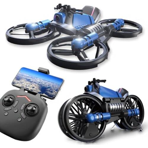 2 in 1 RC Drone and motorcycle WIFI 2.4G remote control radio FPV high speed aircraft Model airplane transformation gift boys