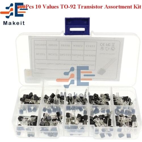 200Pcs 10 Values x 20 Pcs TO-92 Transistor Triode Kit PNP NPN BC337 BC327 2N2222 2N2907 2N3904 2N3906 S8050 S8550 A1015 C1815