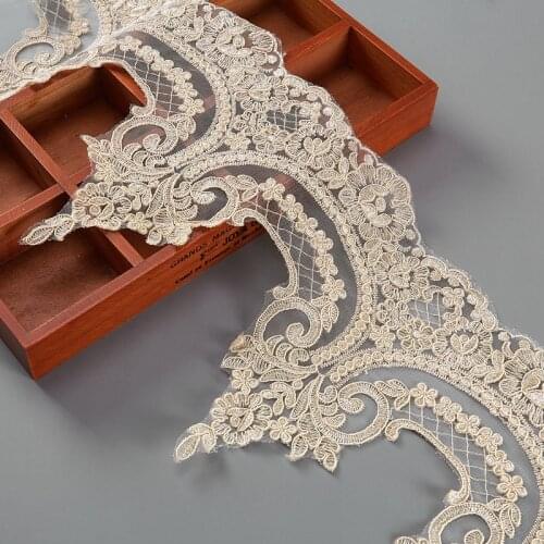 23CM Golden Frame Embroidered Lace DIY Handmade Dress Skirt Lace Accessories RS2697