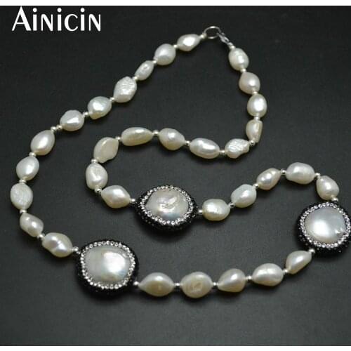 5pc Fashion Women Jewelry 20'' Natural Freshwater Pearls Handmade Strand Loose Necklace For Women Jewelry