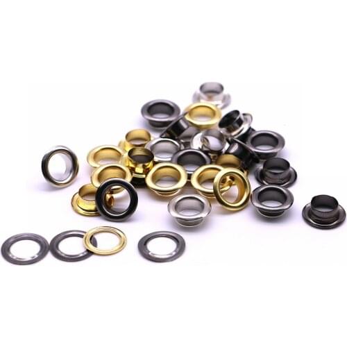 50sets/pack(Outer diameter)16.5mm (internal)10mm (high)5mm eyelet sizes 10mm Round edge eyelet grommet silver cyan golden