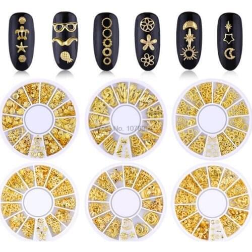 500pack 200pcs 3D Metal Rivets Nail Art Decorations Mix Sea Starfish Shell Nail Art Ocean Theme Stud Charm Strass Manicure