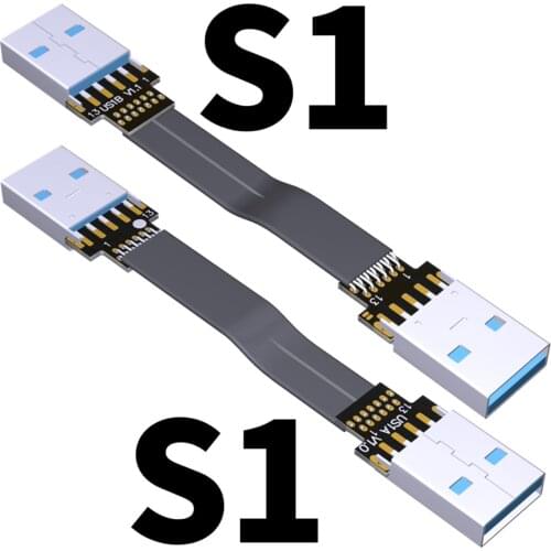 ADT USB3.0 Male to Male Famale to Famale Ultra thin and light through connection cable A Famale to A Male Double corner 10G/bps