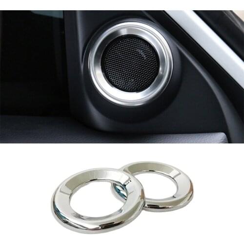 For Honda Civic 10th 2016-2018 accessories Car styling ABS Chrome Car small horn circle cover trim